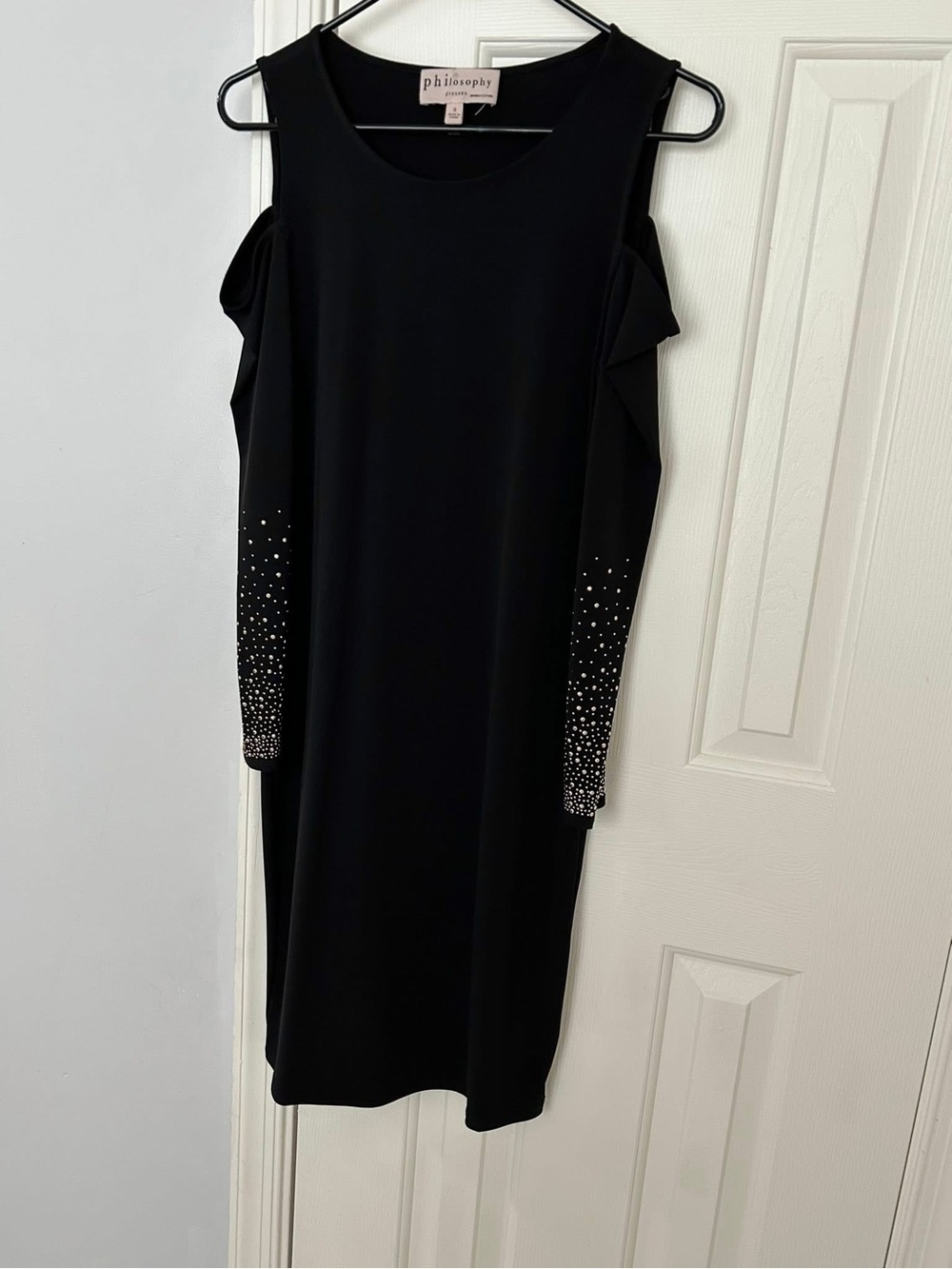 Classy Elegant Sexy Drop Shoulder Flattering Long Sleeves Black Dress